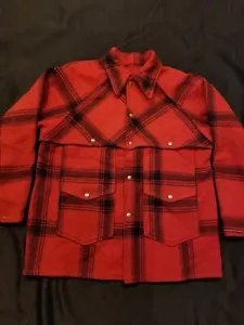 VTG 50s Mackinaw Cruiser Hercules Sears Wool Plaid Jacket M/L ShirtJac filson - Picture 1 of 14