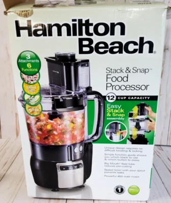 Hamilton Beach Stack and Snap 12 Cup Food Processor Black 70724 - Image 1 of 4