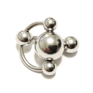 MAXIMUM PLEASURE Surgical Steel 2x10mm Balls REVERSIBLE 14g VCH Barbell. - Picture 1 of 14