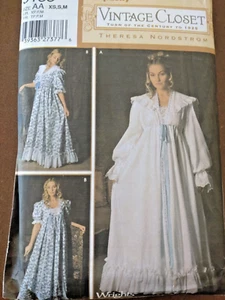 CAMISÓN Y BATA VICTORIANA ARMARIO VINTAGE patrón de costura simplicity 5188 XS-M 6-16 - Imagen 1 de 4