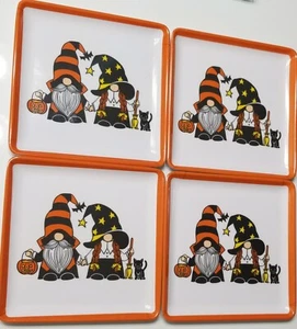 Gnomes Set of Four Appetizer Plates by 13th And Elm NEW - Picture 1 of 4