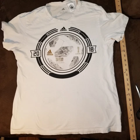 2018 ADIDAS FIFA WORLD CUP RUSSIA T-SHIRT Telstar Match MENS LARGE Cover