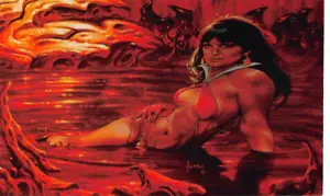 1997 Comic Images Vampirella Blood Lust Card-63 " HARRYS UNSCRAMBLER!" VG - Picture 1 of 2