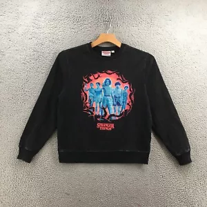 Sudadera Stranger Things Para Hombre MD Negra Estampado Gráfico Manga Larga Cuello Redondo - Imagen 1 de 14