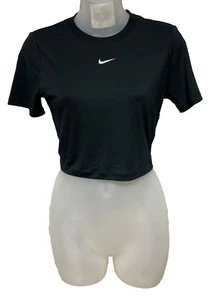 The Nike Tee Dri Fit Crop Top Slim Fit Black Women’s Size Xtra Small XS - Picture 1 of 8