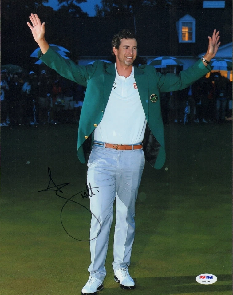 ADAM SCOTT SIGNED AUTO'D 11X14 PHOTO POSTER PSA/DNA COA Y95196 MASTERS CHAMPION - Image 1 of 1