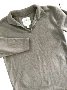 Vintage 90s Victoria's Secret Country Oversized Taupe Fleece Sweatshirt Jacket S - Picture 1 of 6
