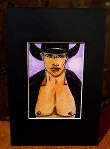 ACEO Original Watercolor Painting, Midnight Cowboy by Herbie Hasbrouck Jr - Picture 1 of 5