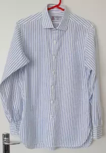 Turnbull & Asser, hombre, blanco, rayas, camisa, manga larga, cuello 40 cm, usado - Imagen 1 de 11