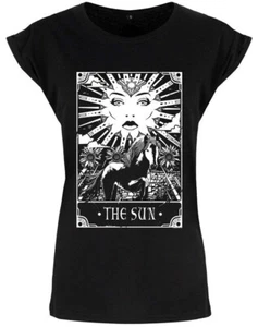 The Sun Tarot Card, Ladies Black T-Shirt, New Day, Horse, Mystical, Deadly Tarot - Picture 1 of 3