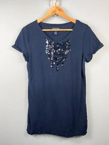 Ralph Lauren Polo Jeans Company Damen Hemd mittelblau Pailletten Kurzarm - Bild 1 von 9