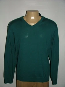 NEW WT CLUB ROOM V-NECK SWEATER SIZE XXL MERINO WOOL ACRYLIC GREEN SOLID  #225 - Picture 1 of 5