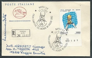 1982 ITALIA FDC CAVALLINO COPPA DEL MONDO CALCIO NAPOLI NO TIMBRO ARRIVO CV1982 - Picture 1 of 1