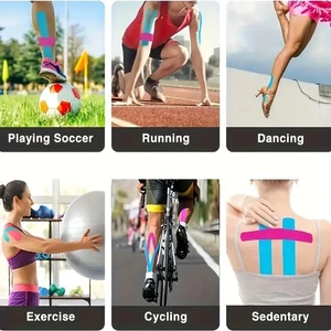 20 x Kinesiology Sports Tape BLACK Physio & Sports Injury Muscle Tape Recovery - Picture 1 of 3