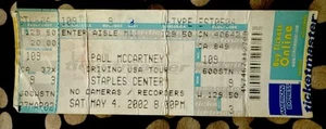PAUL MCCARTNEY - DRIVING U.S. TOUR - MAY 4, 2002 - STAPLES CENTER - TICKET - Picture 1 of 2