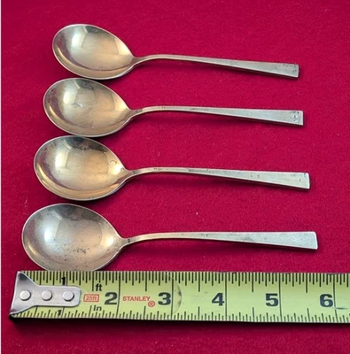 Lot Of 4 DIRILYTE DIRIGOLD EMPRESS Goldware Round Spoons Silverware - Image 1 of 4