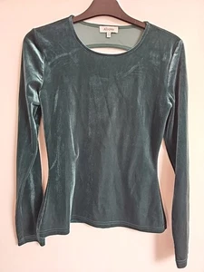 Albaray Velours grün Bluse Top dehnbar Größe 8 Abend Party - Bild 1 von 6