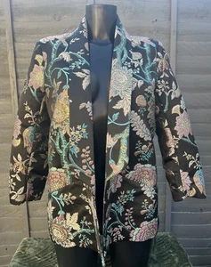 NANCY MAC FLORAL PRINT SMART FORMAL JACKET SIZE 2 - Picture 1 of 6