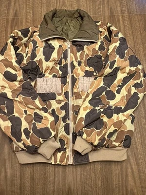 Vtg Columbia Jacket Mens L 90s Waterfowl Camo Reversible Hunting Bomber READ - Image 1 of 4