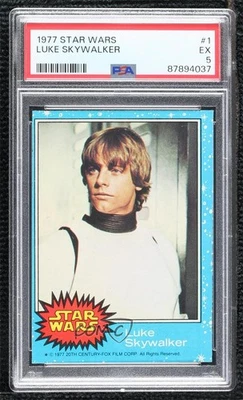 1977 Topps Star Wars Luke Skywalker #1 PSA 5 0s4 - Image 1 of 3