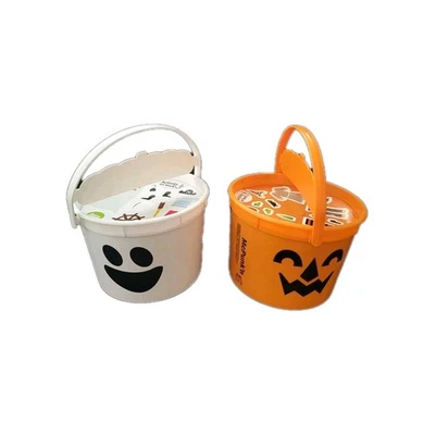 Set Of 2 McDonalds Halloween Pails 2022 Bucket McBoo McPunkn Ghost Pumpkin NEW - Image 1 of 4