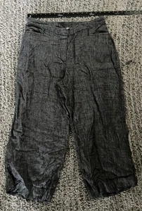 J Jill Love Leinenhose weites Bein cropped Damen Large grau Lagenlook Capsule - Bild 1 von 5