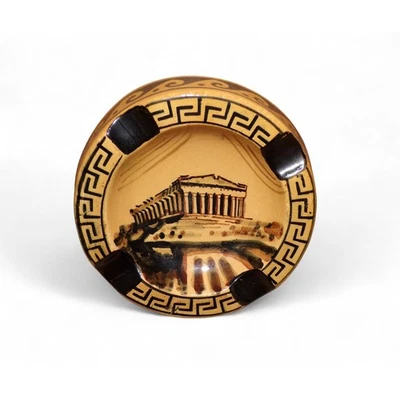 Cenicero de cerámica de recuerdo kitsch turístico vintage de Grecia Acrópolis 4,25" Foto 1 de 3