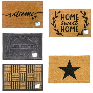 Non Slip Door Mat Natural Coir Front Entrance Rug Heavy Duty Novelty Large 60cm - Picture 1 of 78