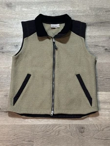 IBEX Men’s Large 100% Wool Vest Full Zip Pockets Tan Black USA L - Picture 1 of 6