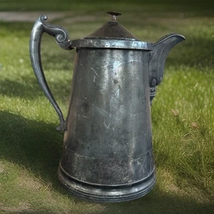 Antigua jarra de agua de peltre patentada victoriana Rogers Smith & Co 1868 - Imagen 1 de 16