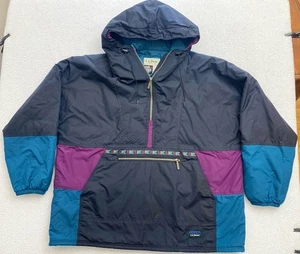 90s LL Bean Color Block Anorak Jacke Herren 2XL Thinsulate Kapuzenpullover USA B4 - Bild 1 von 9