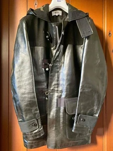 JUNYA WATANABE eYe Cow Leather Duffle Coat WR-C901 Black Size: M Men 2016 - Picture 1 of 6