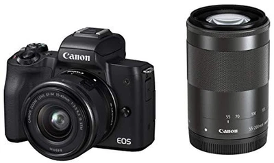 Canon EOS Kiss M Mirrorless Camera with Double Zoom Kit (Black) (EOSKISSMBK-WZK) - Image 1 of 4