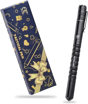 Профессиональная тактическая ручка для самообороны ручка со встроенным светодиодным фонариком, DN - Изображение 1 из 4