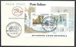 2000 ITALIA FDC CAVALLINO FOGLIETTO AVVENTO LA NATURA LA CITTA - ED - Picture 1 of 1