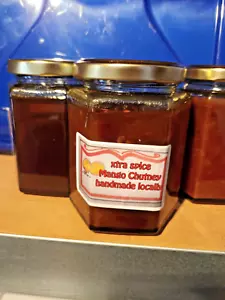 MANGO CHUTNEY EXTRA WÜRZIG 3 PAPRIKA SCHARF 12 OZ GLAS HANDGEMACHT - Bild 1 von 2