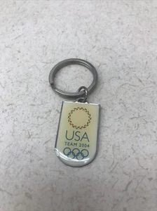 Vintage Keychain USA OLYMPICS Key Ring Metal & Enamel 2004 - Picture 1 of 3