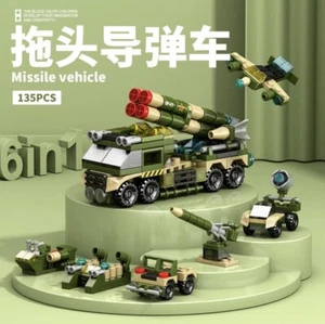LeLeBrother Raketenfahrzeug 6-in-1 Baustein Spielzeug Set Größe 6,4X4,8X11CM - Bild 1 von 2