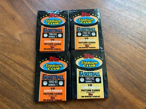 1992-93 Topps Stadium Club Basketball Series 1 Four-pack lot unberührt - Bild 1 von 1