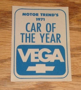 Original 1971 Chevrolet Vega Motor Trend Auto des Jahres Aufkleber Decal - Bild 1 von 1