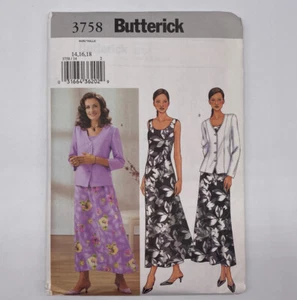 Butterick Sewing Pattern 3758 Womens Jacket Dress Sizes 14 16 18 Uncut - Picture 1 of 4