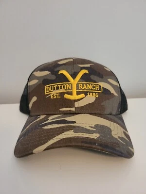 Boné masculino ajustável Snapback camuflado logotipo rancho Dutton Paramount Yellowstone - Imagem 1 de 3