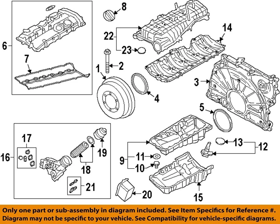 Piezas del motor BMW OEM 16-25 340i GT xDrive - Junta del enfriador de aceite 11428583897 Foto 1 de 1