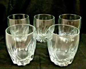 Juego de 5 vasos de vidrio transparente vintage de 10 oz con diseño de remolino - Imagen 1 de 8