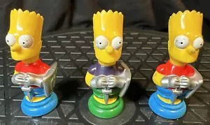 The Simpsons 3D Chess Bart Figure Piece 1991 1 Purple & 2 Red Shirt Cake Toppers - Picture 1 of 8