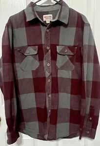 Mossimo Supply Co Men’s Size XL Red/Gray Plaid Long Sleeve Button Up Shirt - Picture 1 of 5