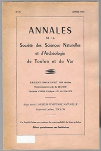 ANNALS of the Society of Natural Sciences and Archaeology of TOULON and VAR - Picture 1 of 12
