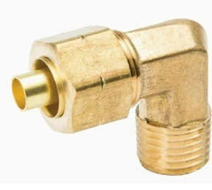 Watts LFA-128 Compression Lead Free Elbow Fitting 3/8-in OD X 1/4-in MIP - Picture 1 of 3