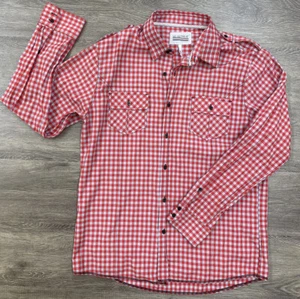 NO RETREAT Mens Long Sleeve Shirt Red Plaid Cotton Size XL - Picture 1 of 5