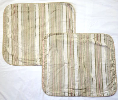 2 fundas Waverly verdes rojas a rayas con cable habitación de jardín estándar todo algodón 29x25 Foto 1 de 4